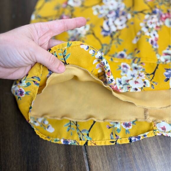 Blue Rain Yellow Bubble Mini Skirt size M, Elastic waist band, Y2K style Floral - Picture 4 of 11